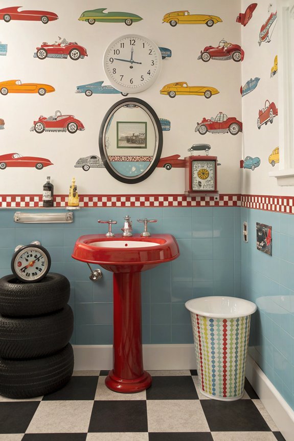 vintage car bathroom decor