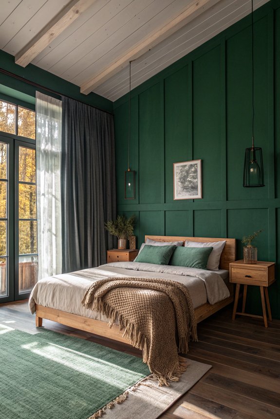 warm wood accents enhance serenity