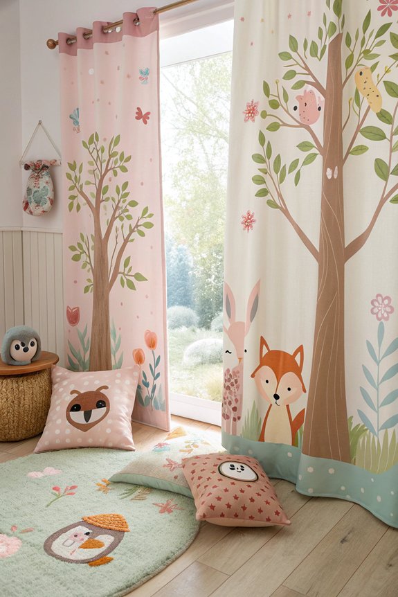 whimsical animal curtain designs