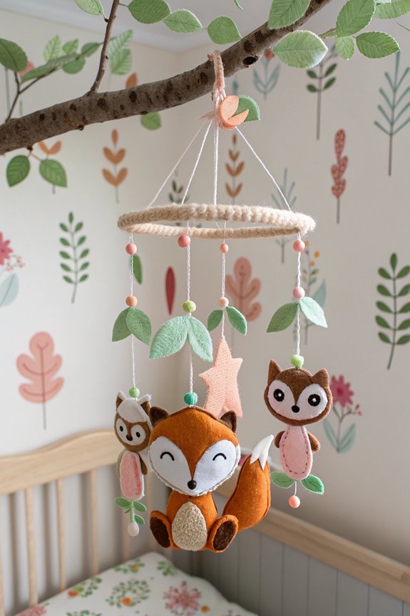 whimsical woodland crib mobile